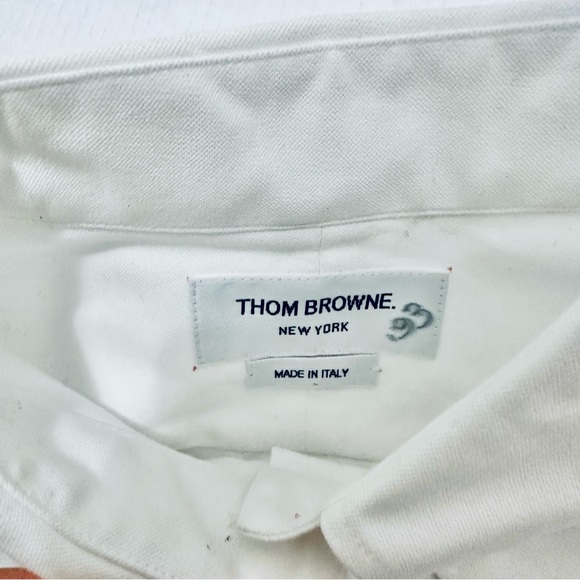 THOM BROWNE STRIPE POCKET POINT COLLAR BUTTON DOWN - Picture 10 of 15